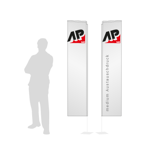 Beachflag Rechteck Austauschdruck | Medium (300 cm) | beidseitig bedruckt