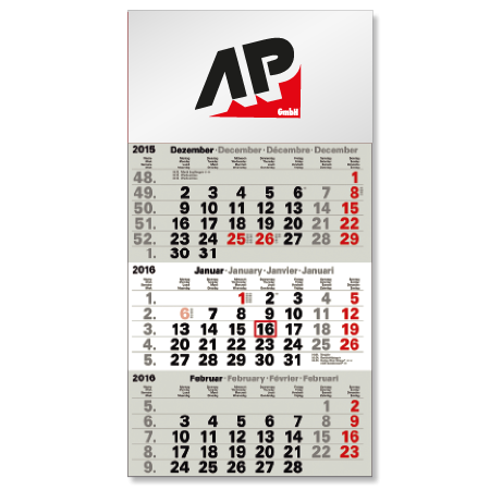 3-Monatskalender für das Folgejahr