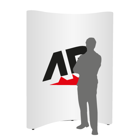 Pop-Up Faltwand | 2 x 3 Felder gebogen | einseitig bedruckt