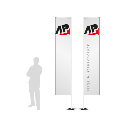 Beachflag Rechteck Austauschdruck | Large (400 cm) | beidseitig bedruckt