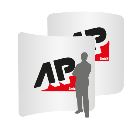 Textilwand ALU | 240er gebogen | beidseitig bedruckt