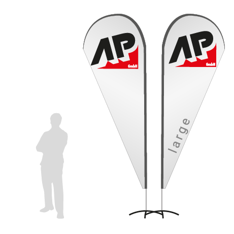 Beachflag Drop | Large (350 cm) | beidseitig bedruckt